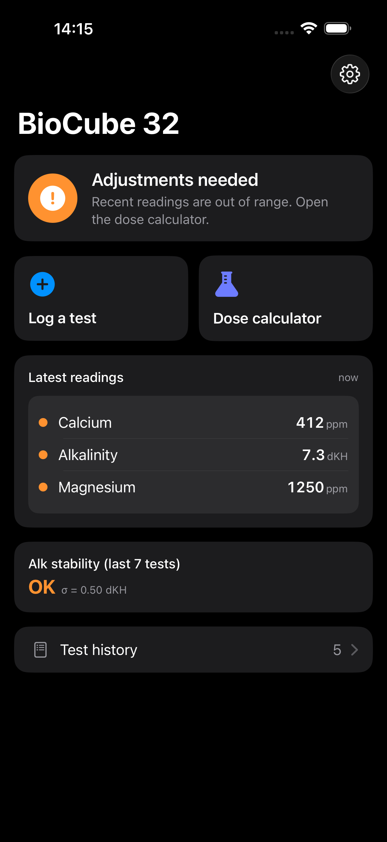 Reef — aquarium chemistry app
